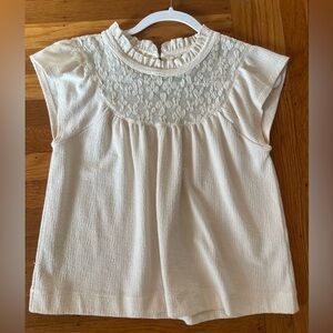 Madewell Ivory Top with Lace Detail